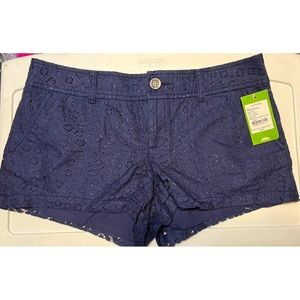 NWT RARE FIND LILLY PULITZER WALSH SHORTS 8 TRUE NAVY PAISLEY LACE GRAIL